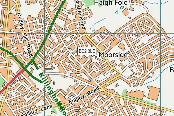 BD2 3LE map - OS VectorMap District (Ordnance Survey)