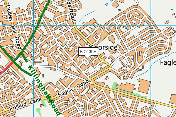 BD2 3LH map - OS VectorMap District (Ordnance Survey)