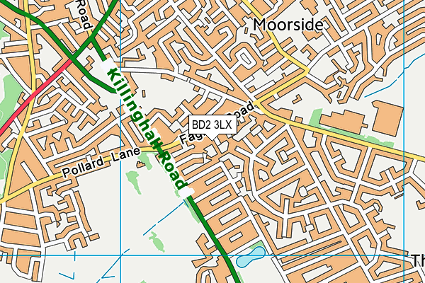 BD2 3LX map - OS VectorMap District (Ordnance Survey)