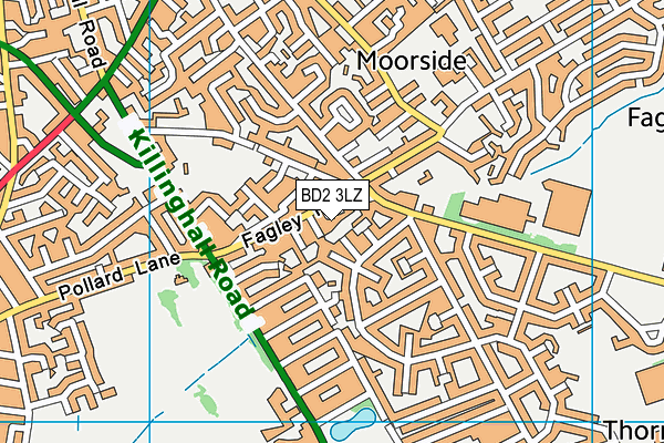 BD2 3LZ map - OS VectorMap District (Ordnance Survey)