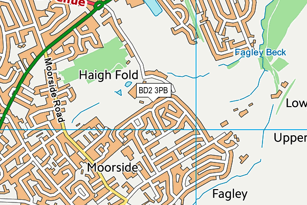 BD2 3PB map - OS VectorMap District (Ordnance Survey)