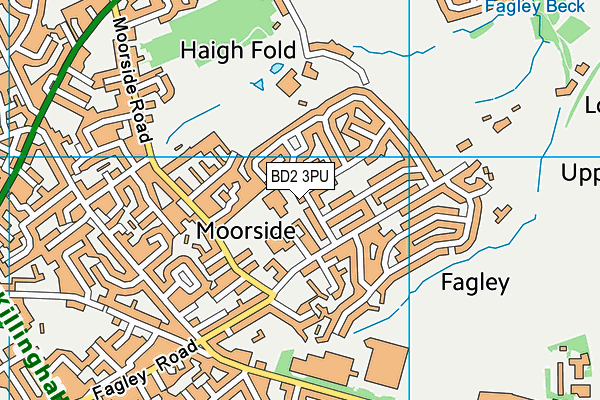 Fagley Primary School map (BD2 3PU) - OS VectorMap District (Ordnance Survey)