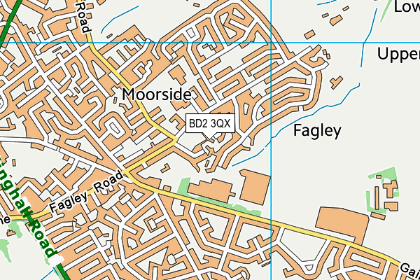 BD2 3QX map - OS VectorMap District (Ordnance Survey)