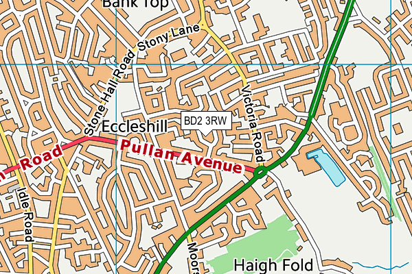 BD2 3RW map - OS VectorMap District (Ordnance Survey)