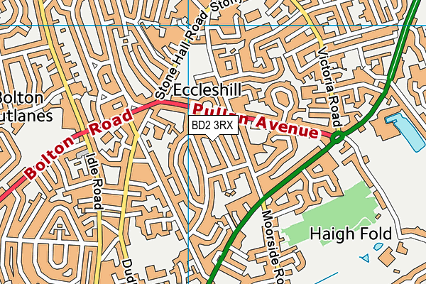 BD2 3RX map - OS VectorMap District (Ordnance Survey)