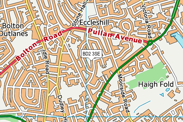 BD2 3SE map - OS VectorMap District (Ordnance Survey)