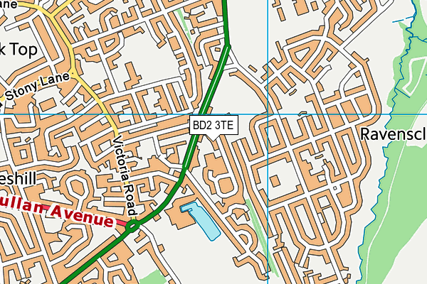 BD2 3TE map - OS VectorMap District (Ordnance Survey)