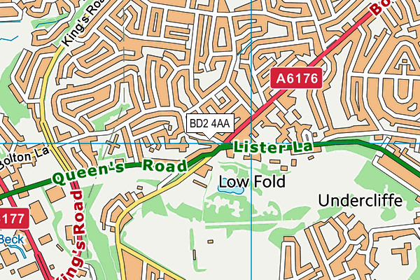 BD2 4AA map - OS VectorMap District (Ordnance Survey)