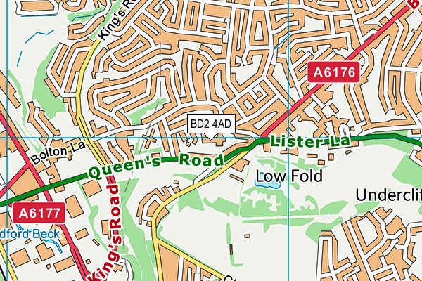 BD2 4AD map - OS VectorMap District (Ordnance Survey)