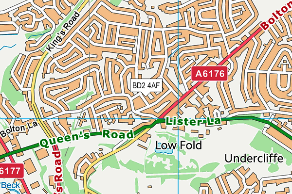 BD2 4AF map - OS VectorMap District (Ordnance Survey)