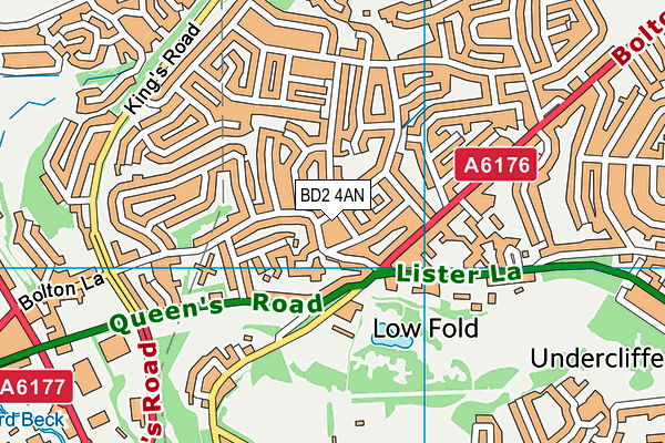 BD2 4AN map - OS VectorMap District (Ordnance Survey)