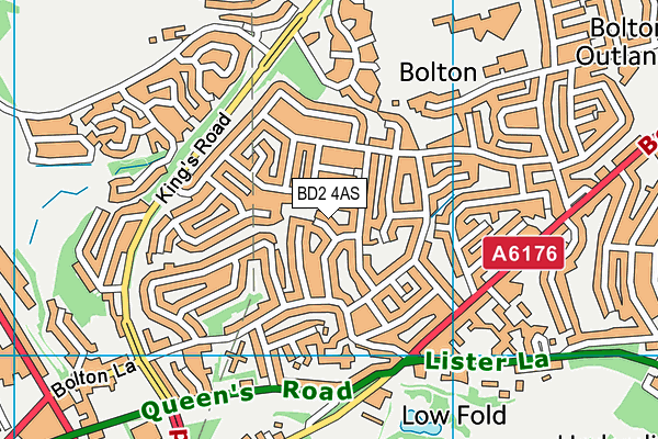 BD2 4AS map - OS VectorMap District (Ordnance Survey)