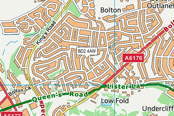 BD2 4AW map - OS VectorMap District (Ordnance Survey)