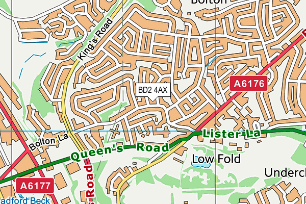 BD2 4AX map - OS VectorMap District (Ordnance Survey)