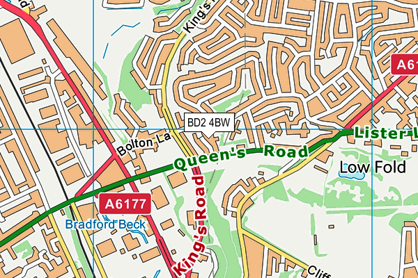 BD2 4BW map - OS VectorMap District (Ordnance Survey)