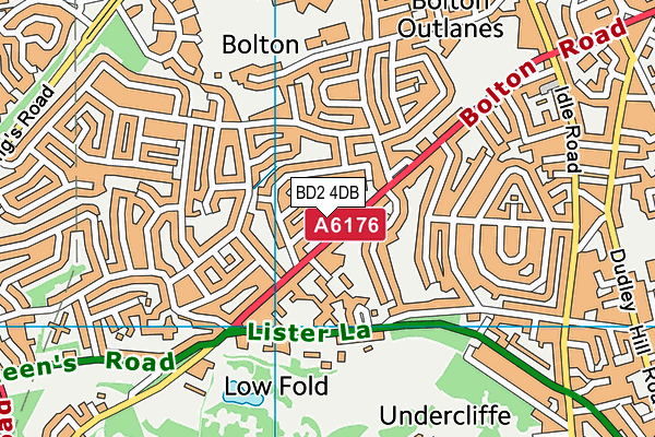 BD2 4DB map - OS VectorMap District (Ordnance Survey)