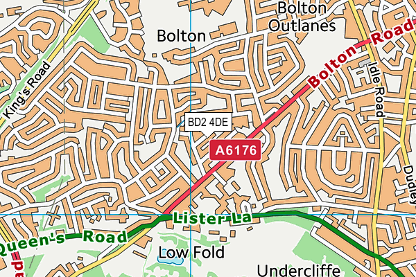 BD2 4DE map - OS VectorMap District (Ordnance Survey)