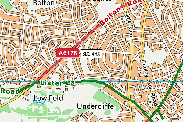 BD2 4HX map - OS VectorMap District (Ordnance Survey)