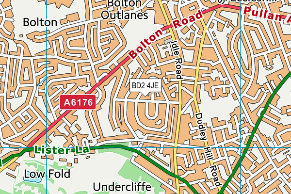 BD2 4JE map - OS VectorMap District (Ordnance Survey)