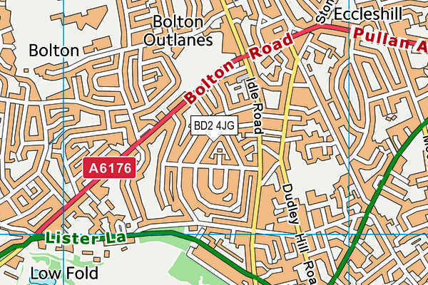BD2 4JG map - OS VectorMap District (Ordnance Survey)
