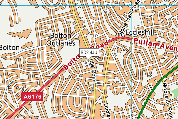 BD2 4JU map - OS VectorMap District (Ordnance Survey)