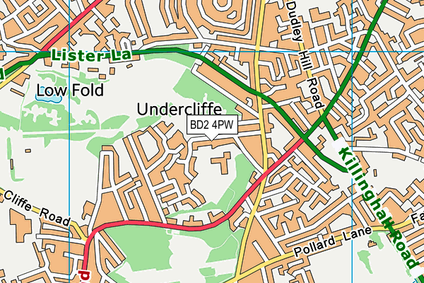 BD2 4PW map - OS VectorMap District (Ordnance Survey)