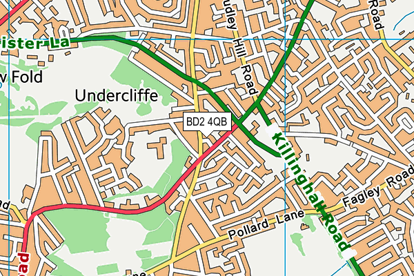 BD2 4QB map - OS VectorMap District (Ordnance Survey)