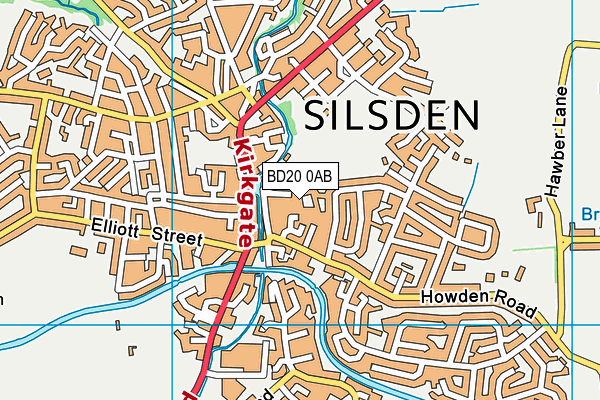 BD20 0AB map - OS VectorMap District (Ordnance Survey)