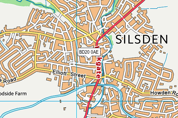 BD20 0AE map - OS VectorMap District (Ordnance Survey)