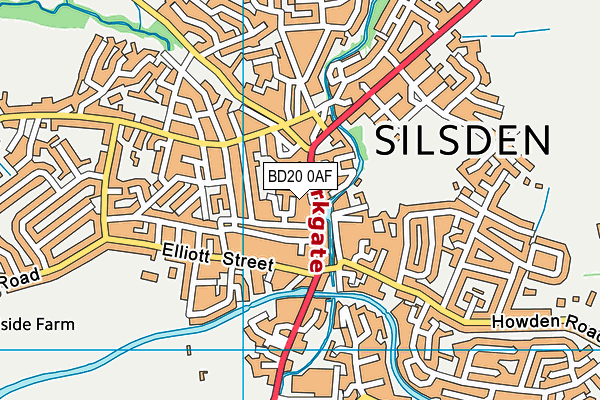 BD20 0AF map - OS VectorMap District (Ordnance Survey)