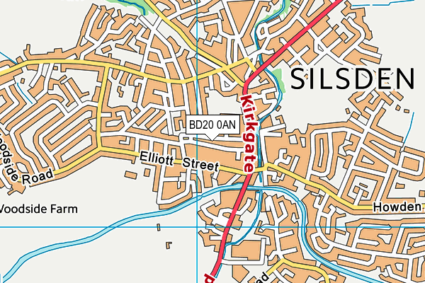 BD20 0AN map - OS VectorMap District (Ordnance Survey)