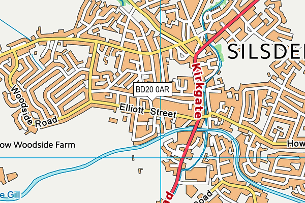 BD20 0AR map - OS VectorMap District (Ordnance Survey)