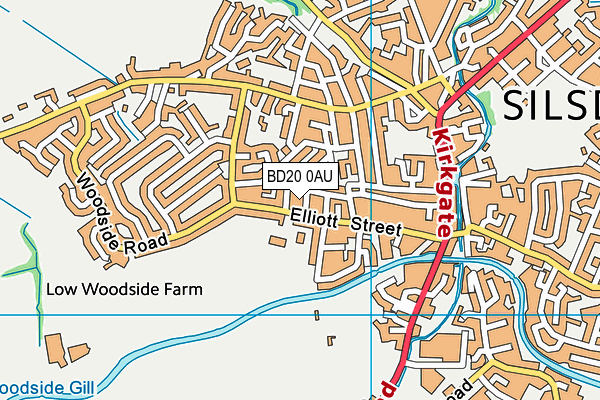 BD20 0AU map - OS VectorMap District (Ordnance Survey)