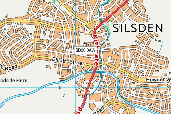 BD20 0AW map - OS VectorMap District (Ordnance Survey)