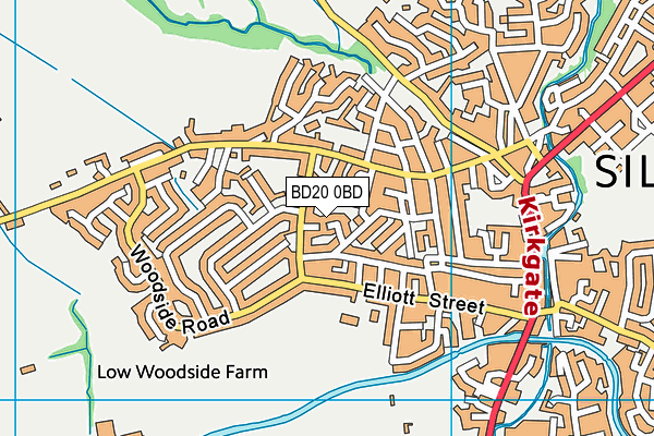 BD20 0BD map - OS VectorMap District (Ordnance Survey)