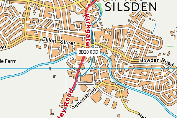 BD20 0DD map - OS VectorMap District (Ordnance Survey)