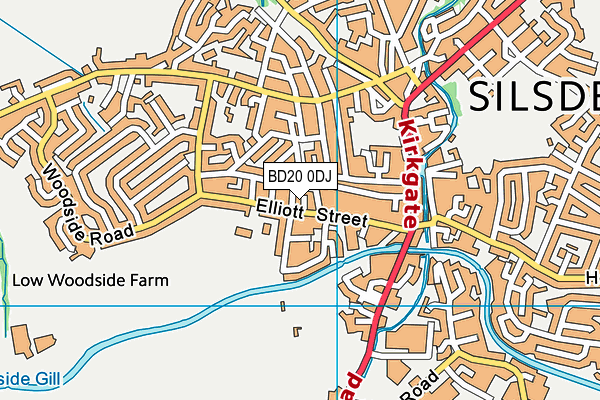 BD20 0DJ map - OS VectorMap District (Ordnance Survey)