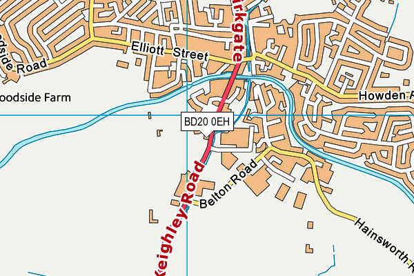 BD20 0EH map - OS VectorMap District (Ordnance Survey)