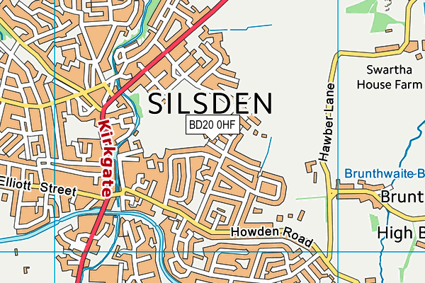 BD20 0HF map - OS VectorMap District (Ordnance Survey)