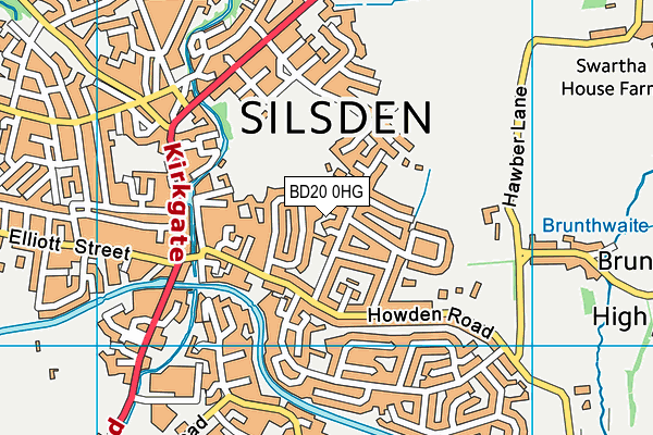 BD20 0HG map - OS VectorMap District (Ordnance Survey)