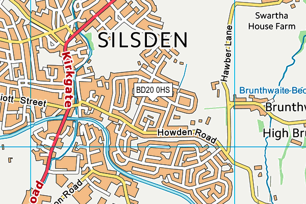 BD20 0HS map - OS VectorMap District (Ordnance Survey)