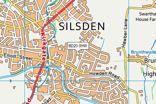 BD20 0HW map - OS VectorMap District (Ordnance Survey)