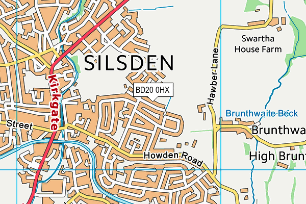 BD20 0HX map - OS VectorMap District (Ordnance Survey)