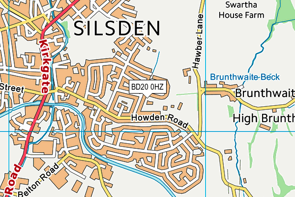 BD20 0HZ map - OS VectorMap District (Ordnance Survey)