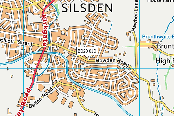 BD20 0JD map - OS VectorMap District (Ordnance Survey)