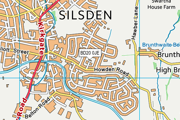 BD20 0JE map - OS VectorMap District (Ordnance Survey)