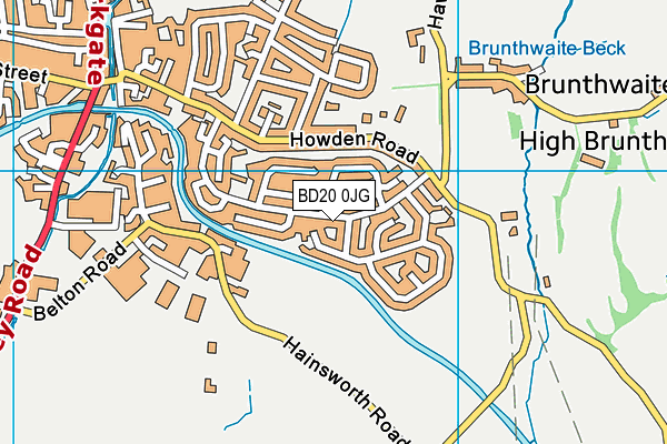 BD20 0JG map - OS VectorMap District (Ordnance Survey)