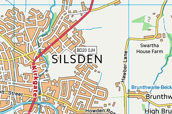 Silsden Park map (BD20 0JH) - OS VectorMap District (Ordnance Survey)