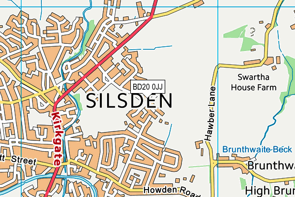 Silsden Primary School map (BD20 0JJ) - OS VectorMap District (Ordnance Survey)