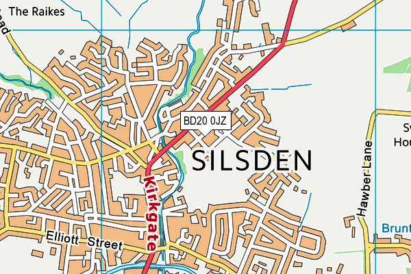 BD20 0JZ map - OS VectorMap District (Ordnance Survey)